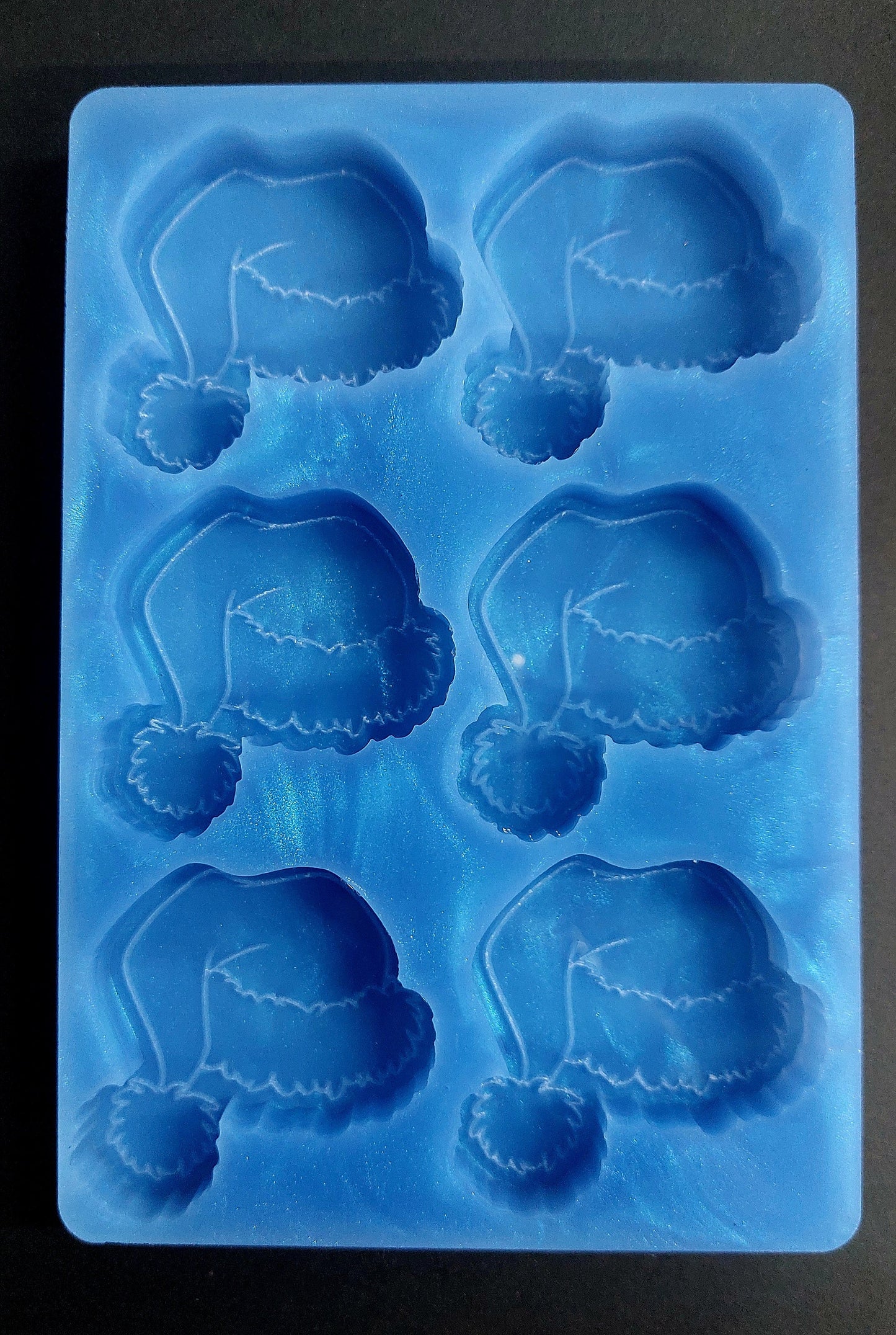 Santa Hats 6 Cell Silicone Mould for wax melts, resin and more