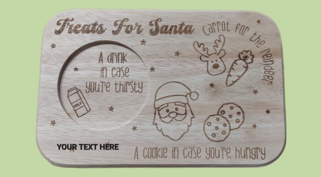 Santa Cookie and Milk Treat Board (Personalisation available)