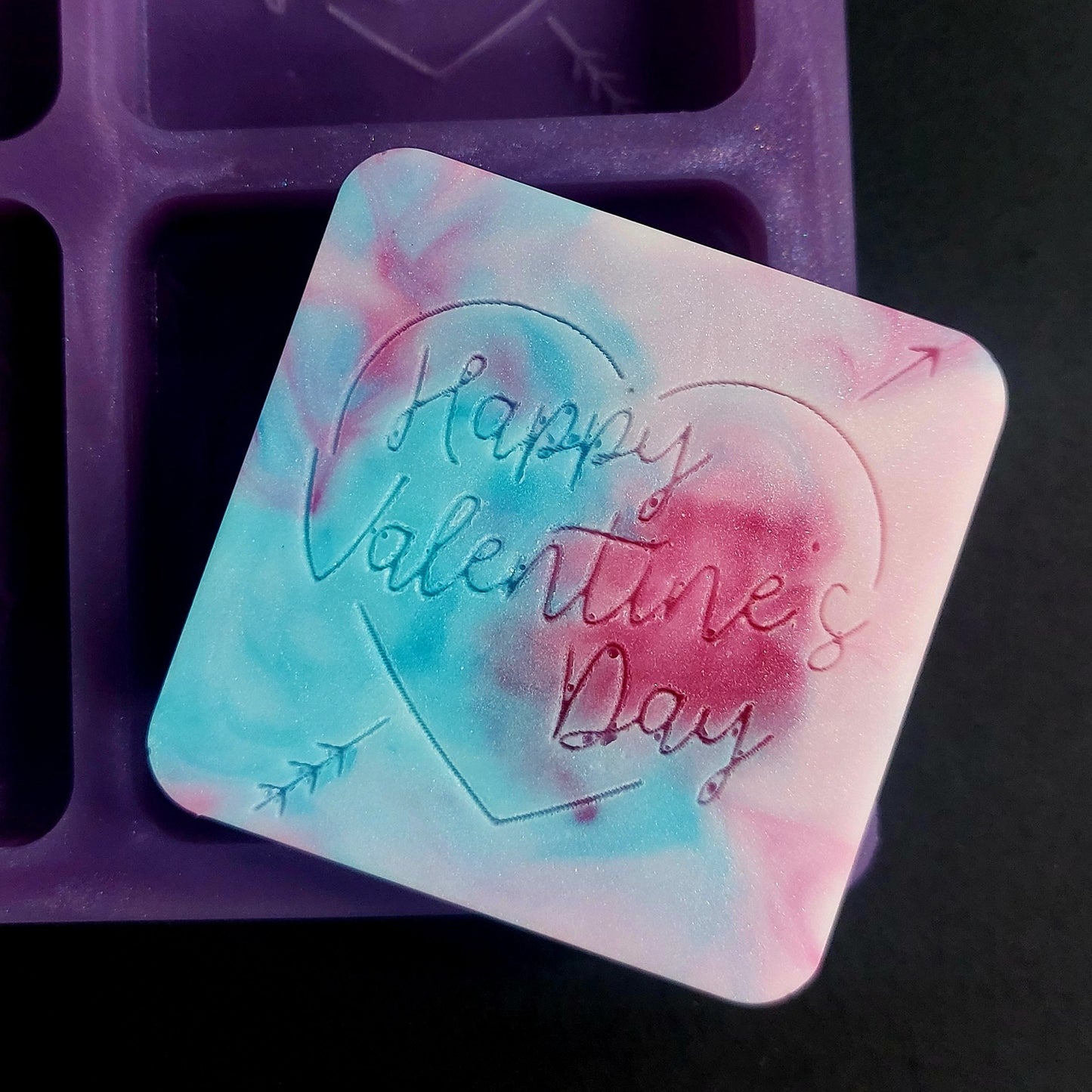 Valentines Day 4 Cell Silicone Mould for wax, resin, jesmonite, soap etc