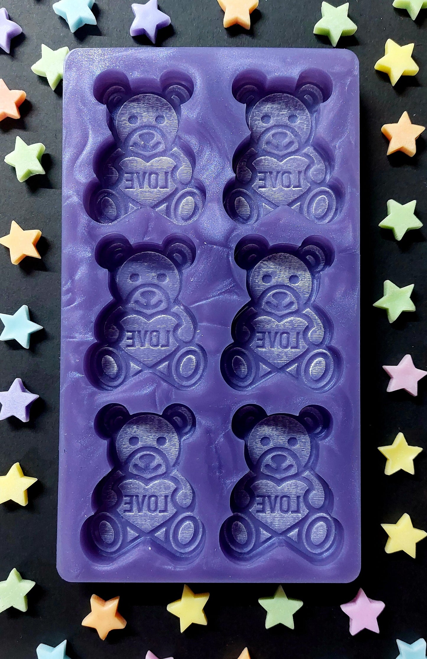 Teddy 6 Cell Silicone Mould for wax, resin, soap etc