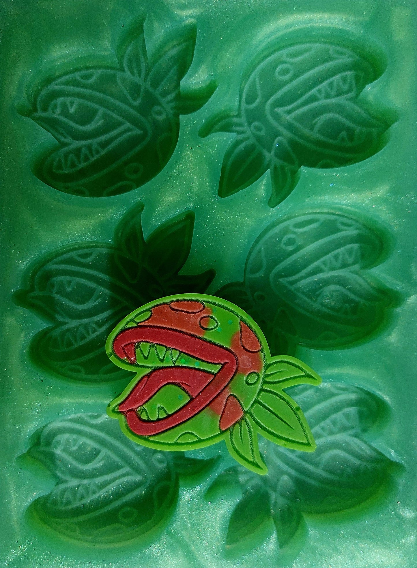 Scary Flower 6 Cell Silicone Mould for wax resin soap etc