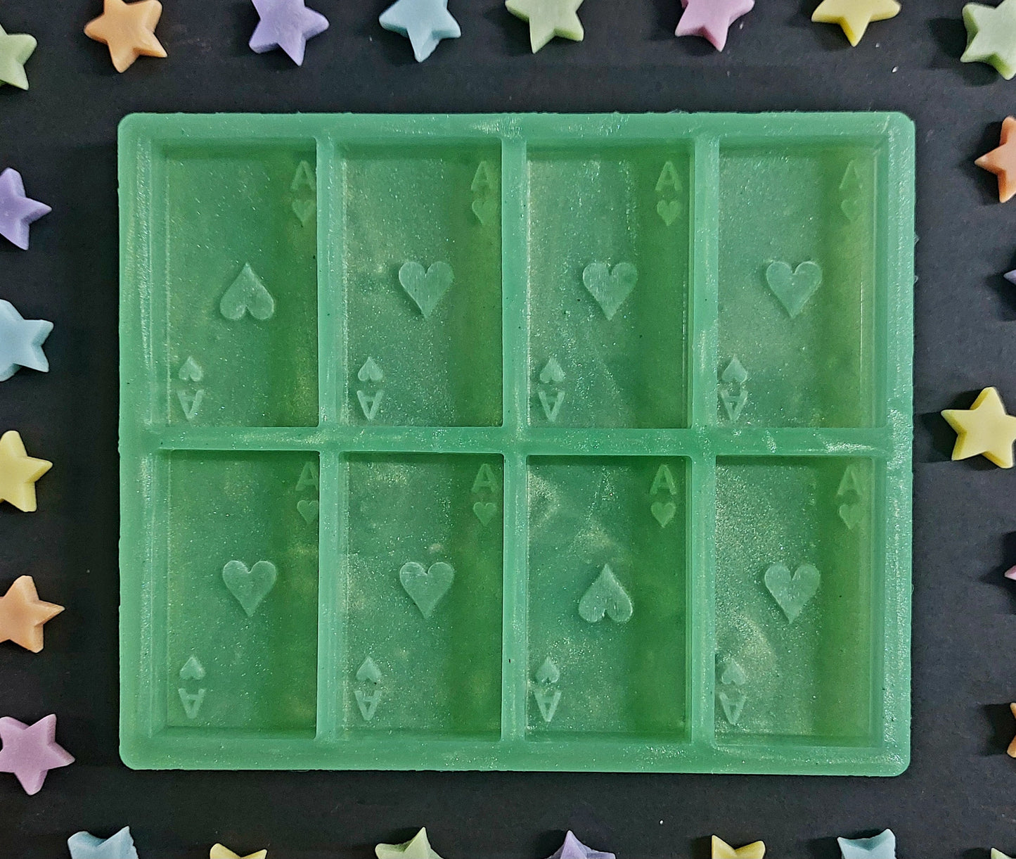Ace of Hearts 8 Cell Silicone Mould for wax, resin, soap etc (HB box sized)