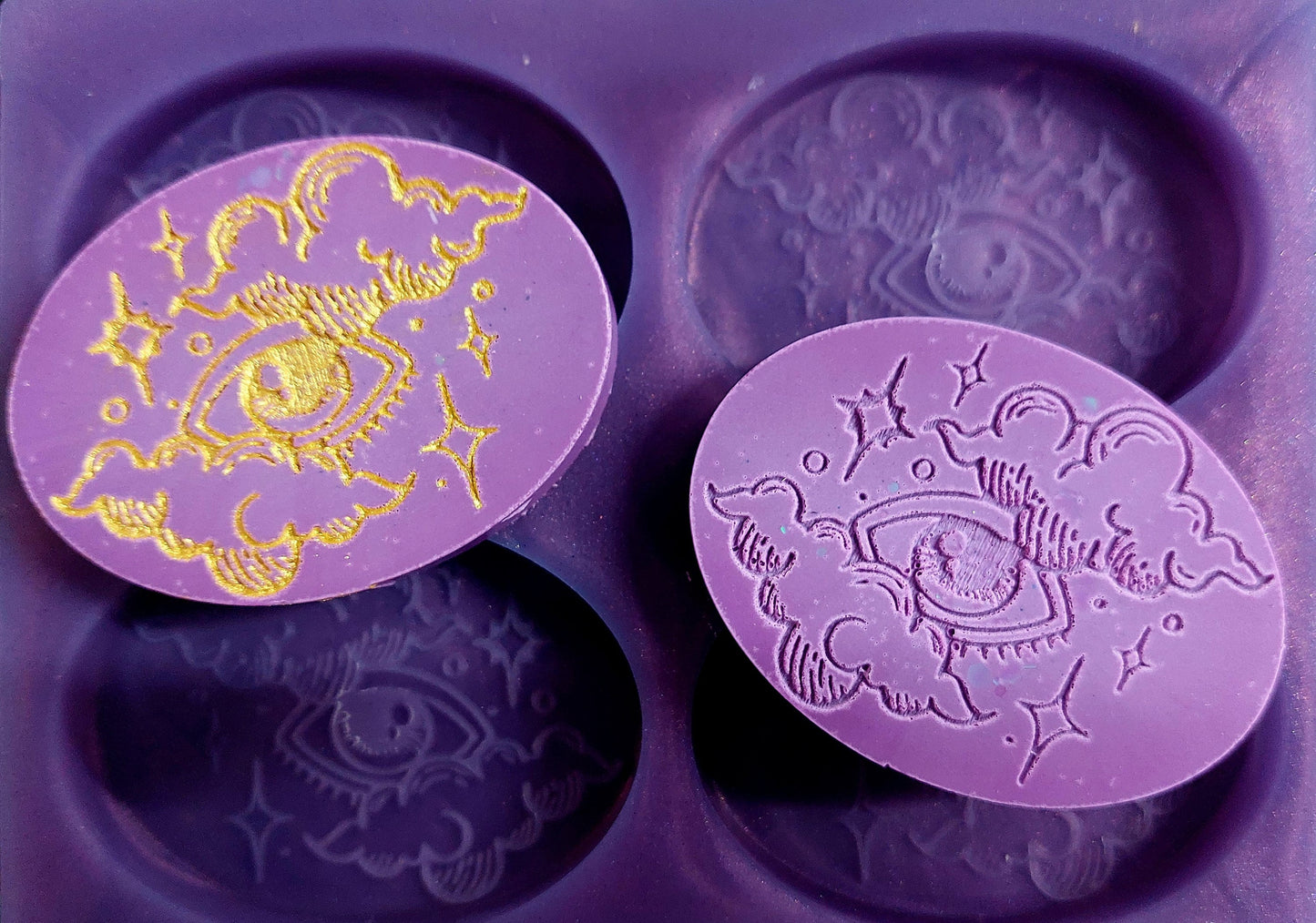 Mystic Eye Oval 4 Cell Silicone Mould for wax, resin and more