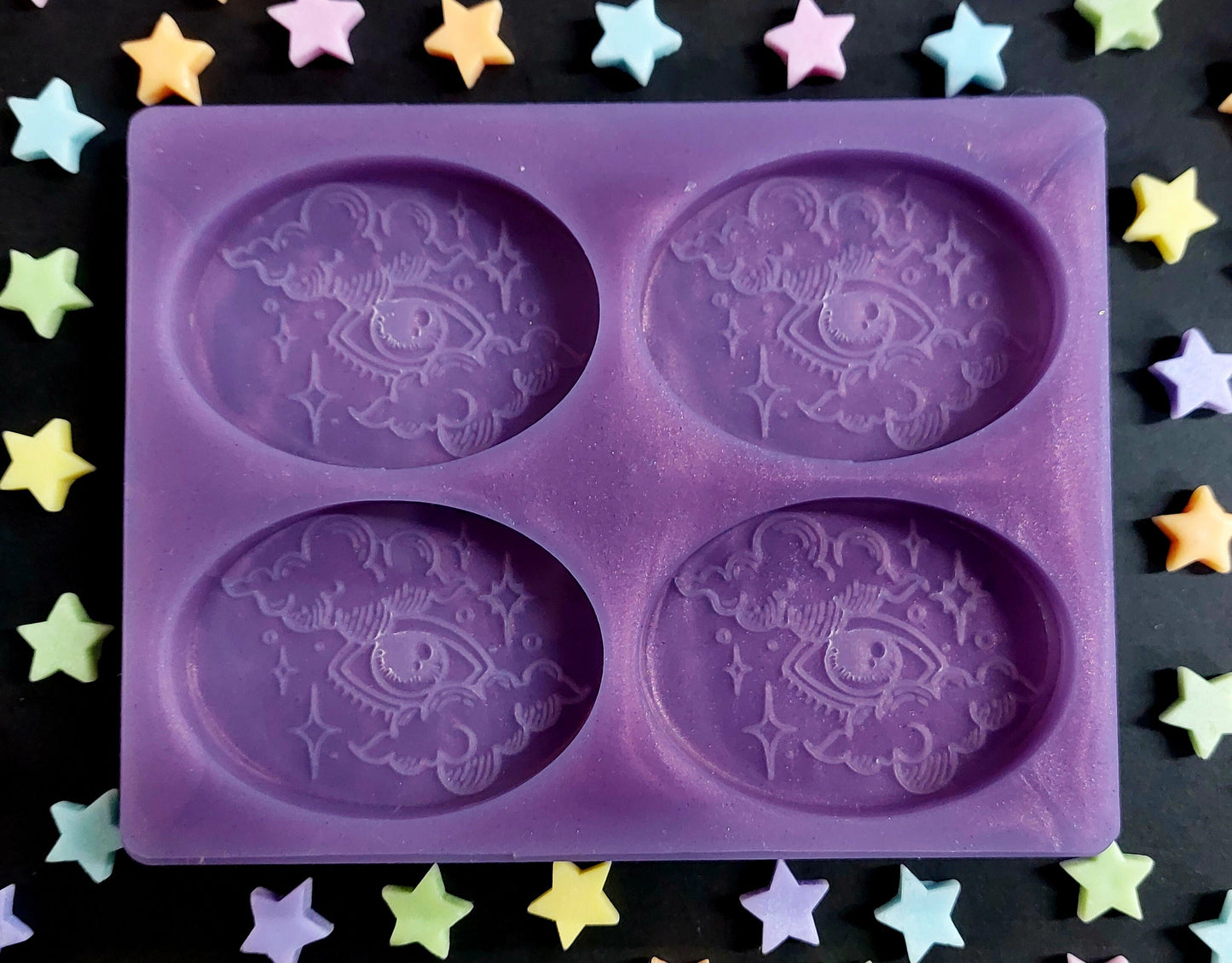 Mystic Eye Oval 4 Cell Silicone Mould for wax, resin and more