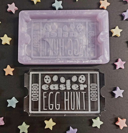 Easter Egg Hunt BIG Ticket Silicone Mould for wax, resin and more