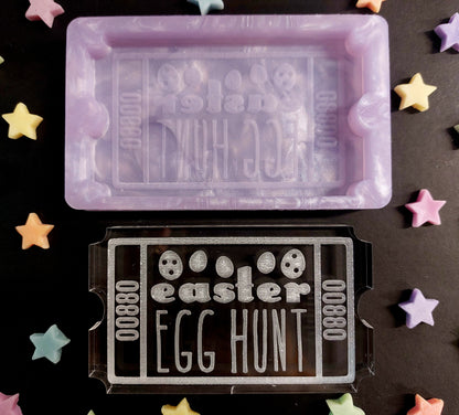 Easter Egg Hunt BIG Ticket Silicone Mould for wax, resin and more