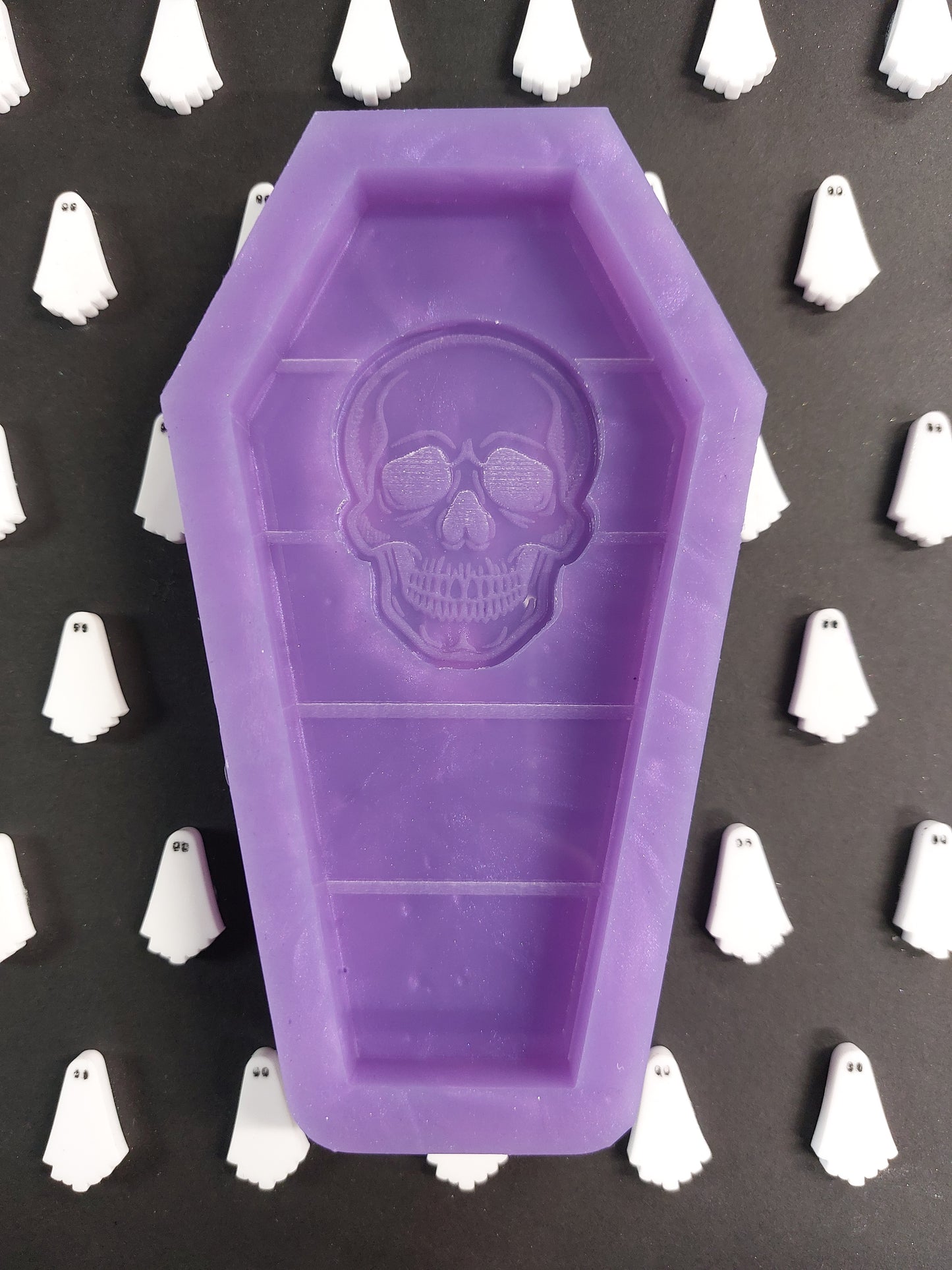 Skull Coffin Snapbar Silicone Mould for wax, resin, jesmonite, soap etc