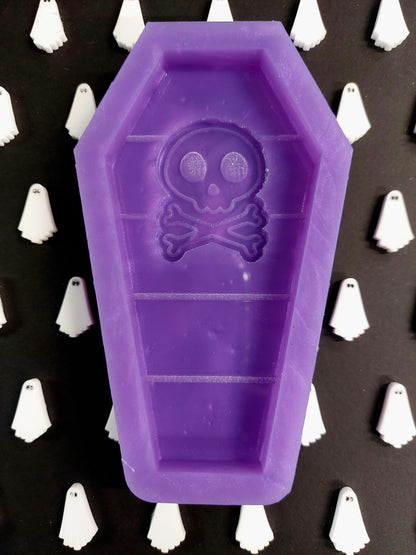 Skull and Crossbones Coffin Snapbar Silicone Mould for wax, resin, jesmonite, soap etc
