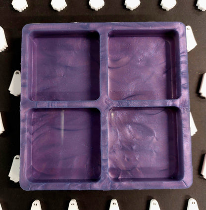 Plain Square 4 Cell Silicone Mould for wax, resin, jesmonite, soap etc