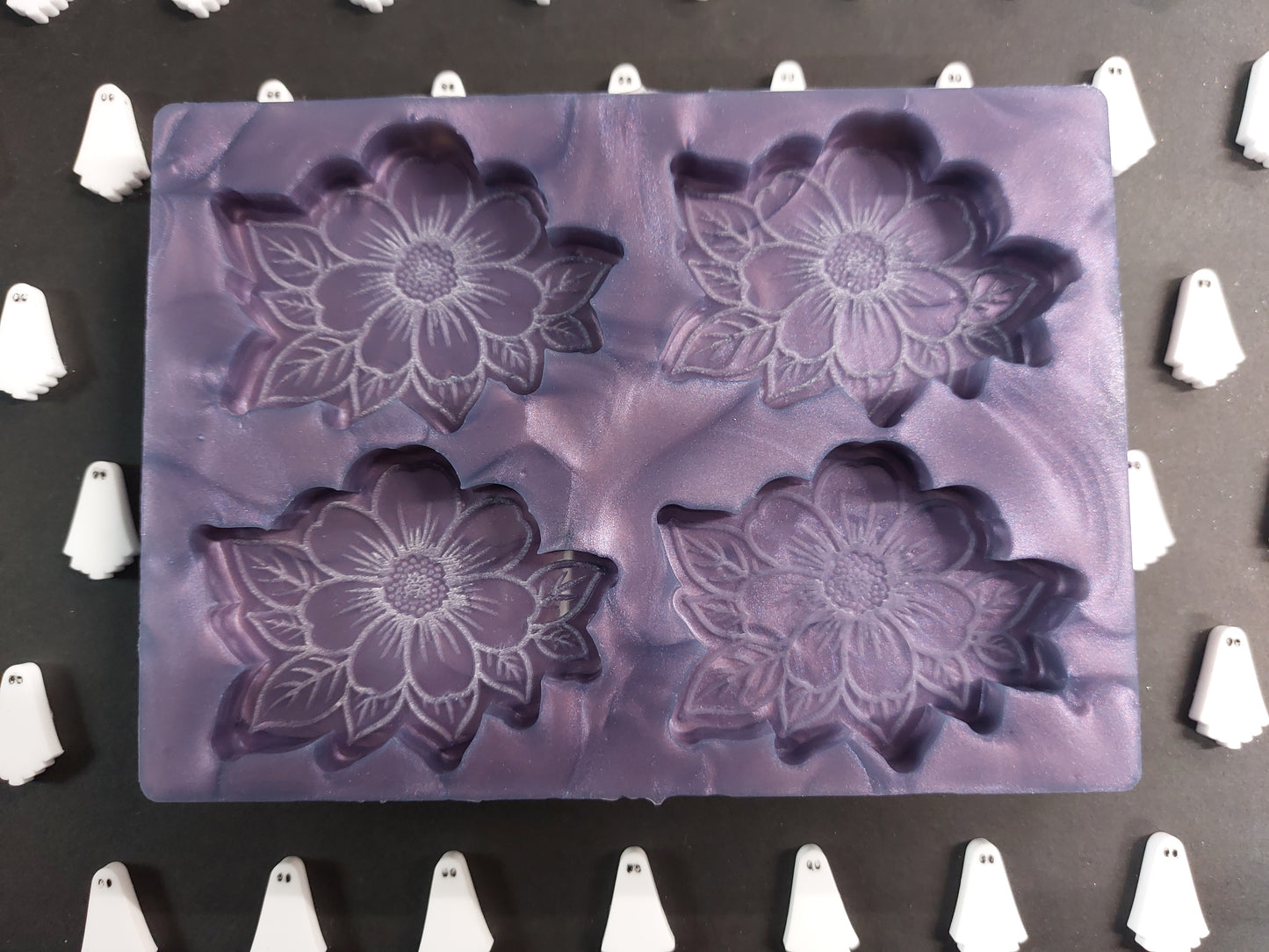 Flower 4 cell Silicone Mould for wax, resin, jesmonite, soap etc