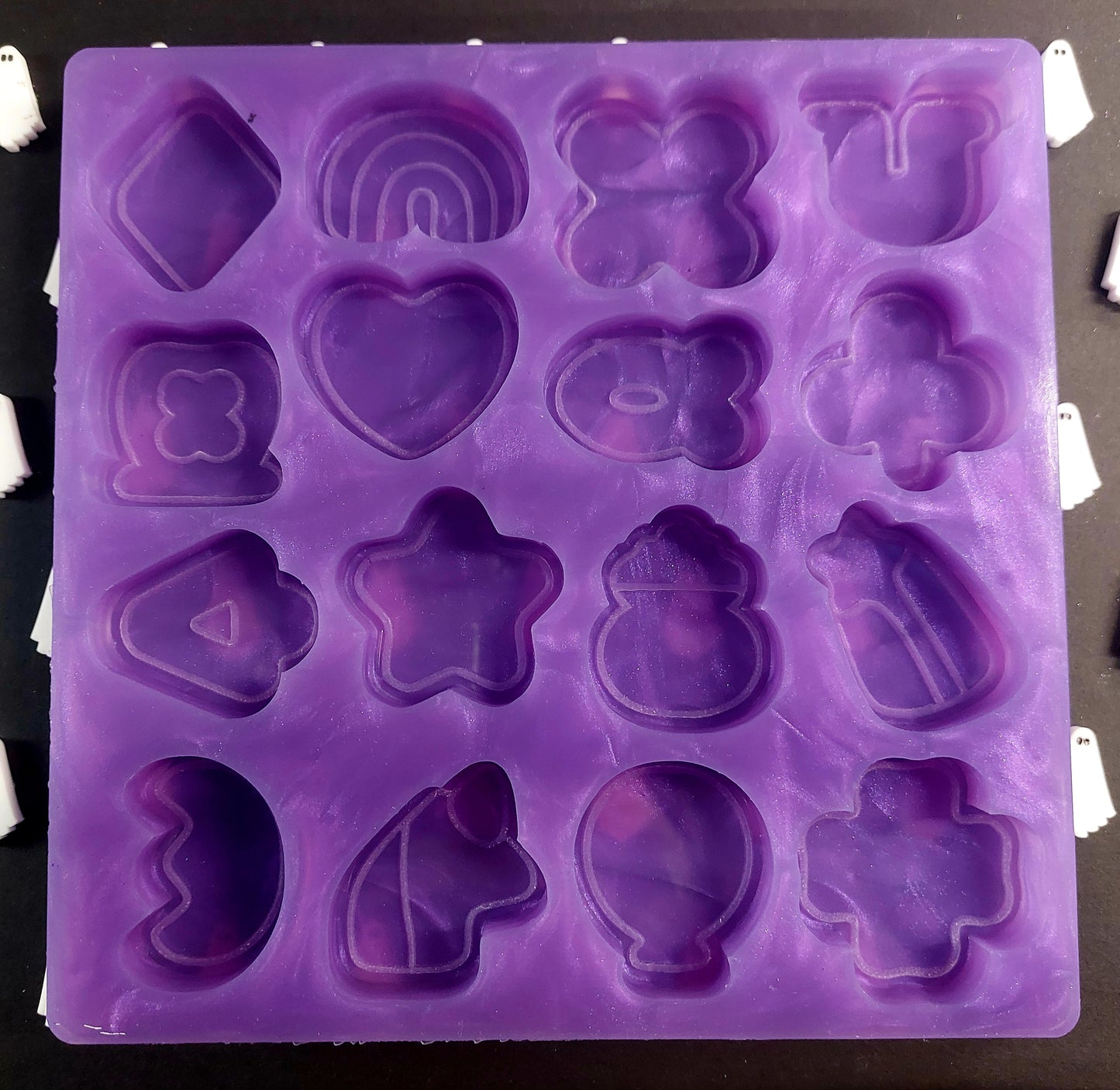 Charms 16 Cell Silicone Mould for wax, resin, soap etc