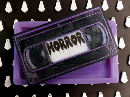 Horror vhs slab Silicone Mould for wax, resin, soap etc