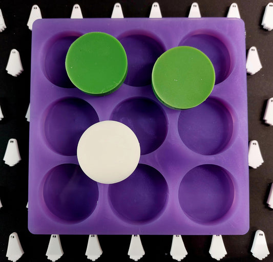 Plain 40mm 9 cell disc silicone mould for wax, resin etc