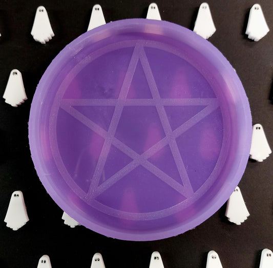 Pentagram disc/coaster Silicone Mould for wax, resin, soap etc