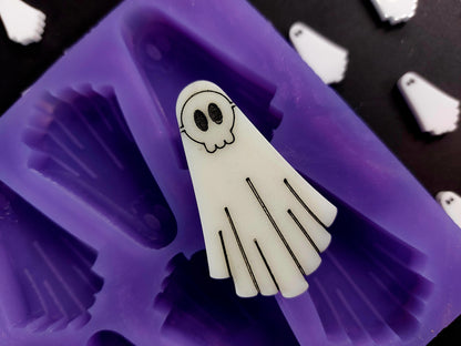 Skeleton Mask Ghost 8 Cell Silicone Mould for wax, resin, soap etc HB size