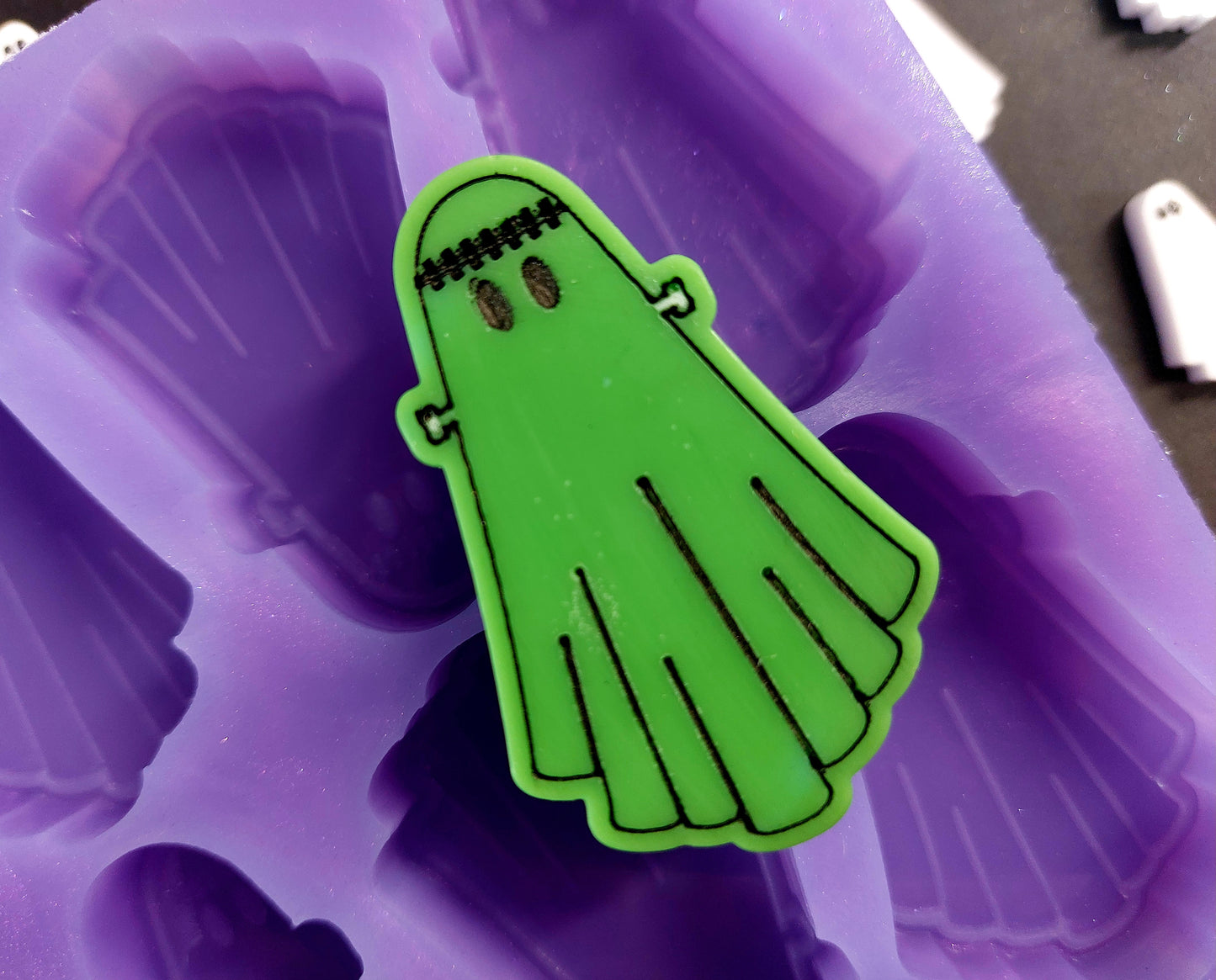 Frankenstein Ghost 8 Cell Silicone Mould for wax, resin, soap etc HB size