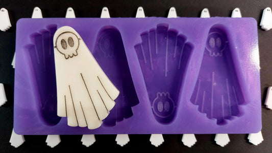 Big Skeleton Mask Ghost 4 cell Silicone Mould for wax, resin, soap etc