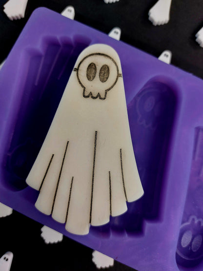 Big Skeleton Mask Ghost 4 cell Silicone Mould for wax, resin, soap etc