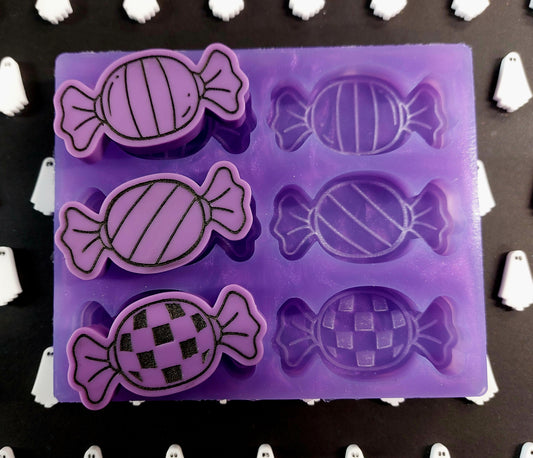 Sweets 6 cell Silicone Mould for wax, resin, soap etc