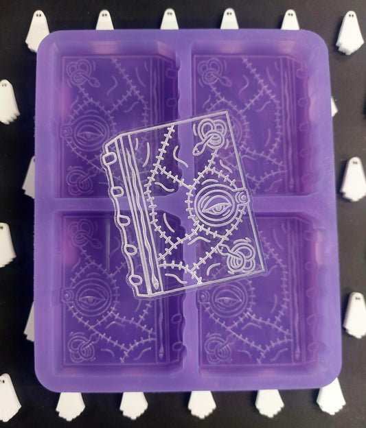Magic Spell Book 4 cell Silicone Mould for wax, resin, soap etc