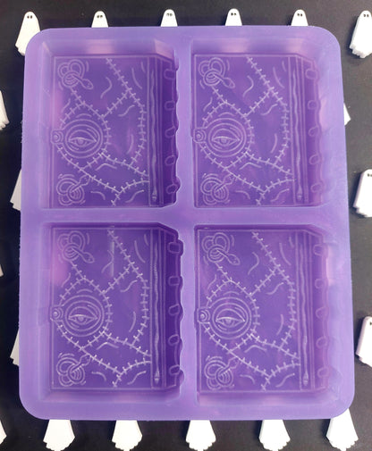 Magic Spell Book 4 cell Silicone Mould for wax, resin, soap etc