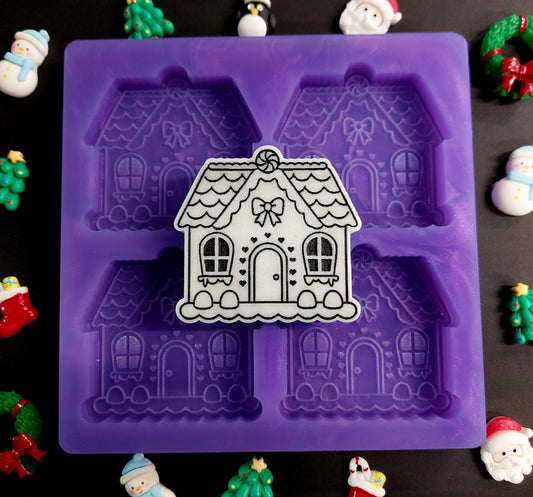 Gingerbread House 4 Cell Silicone Mould