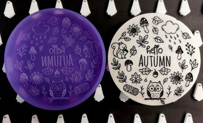 Hello Autumn Owl disc/coaster Silicone Mould for wax, resin, soap etc