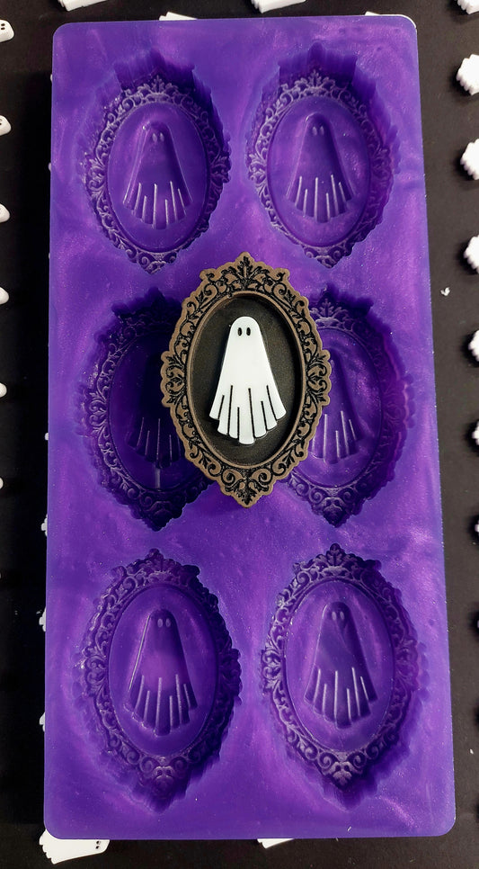 Small Vintage Ghost Frame 6 Cell Silicone Mould for wax, resin, soap etc