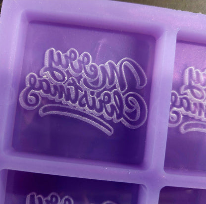 Merry Christmas 4 Cell Silicone Mould for wax, resin, jesmonite, soap etc
