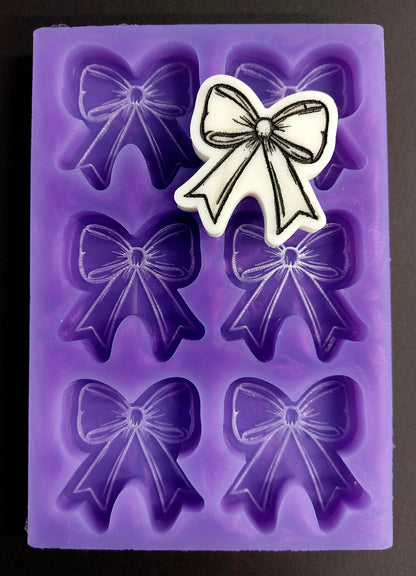 Pretty Bow 6 Cell Silicone Mould for wax, resin, jesmonite, soap etc