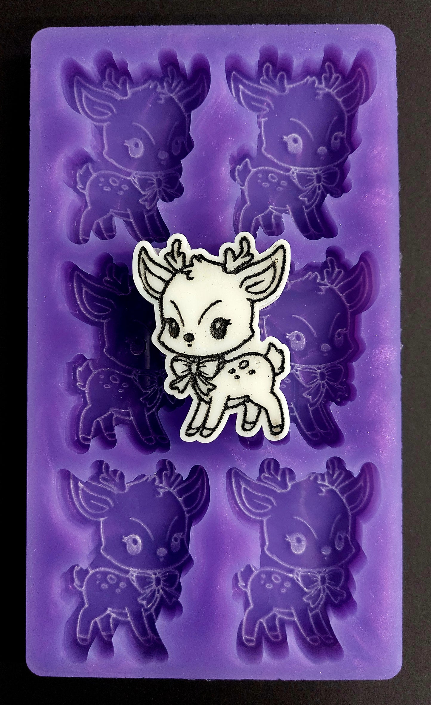 Reindeer 6 Cell Silicone Mould for wax, resin, jesmonite, soap etc