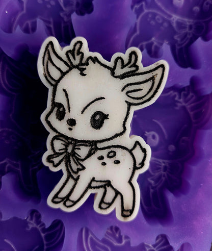 Reindeer 6 Cell Silicone Mould for wax, resin, jesmonite, soap etc