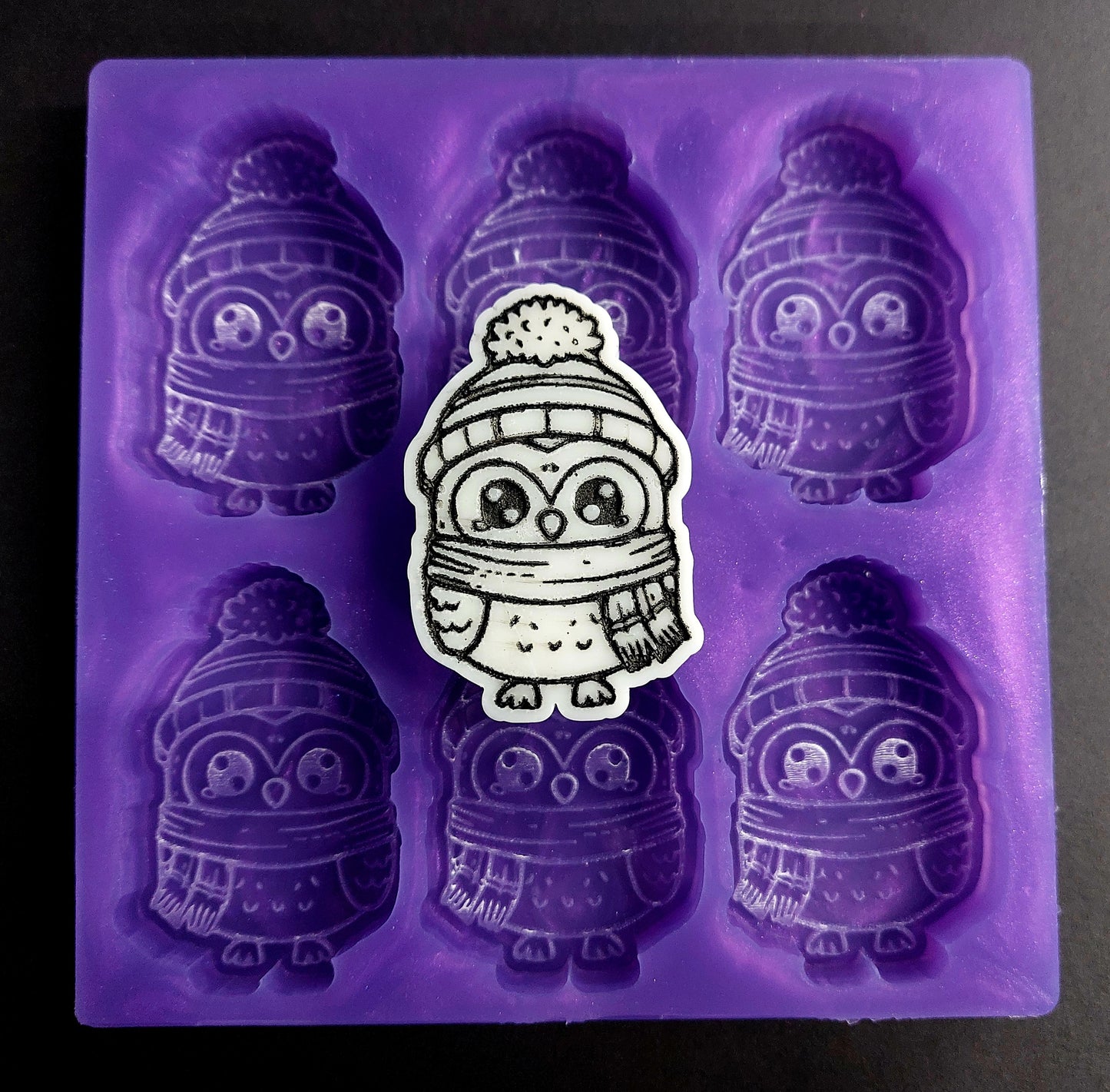 Penguin 6 Cell Silicone Mould for wax, resin, jesmonite, soap etc