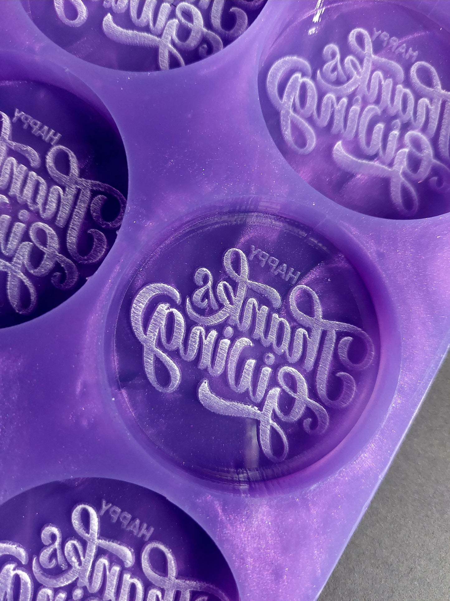 Thanksgiving disc 6 Cell Silicone Mould for wax, resin, jesmonite, soap etc