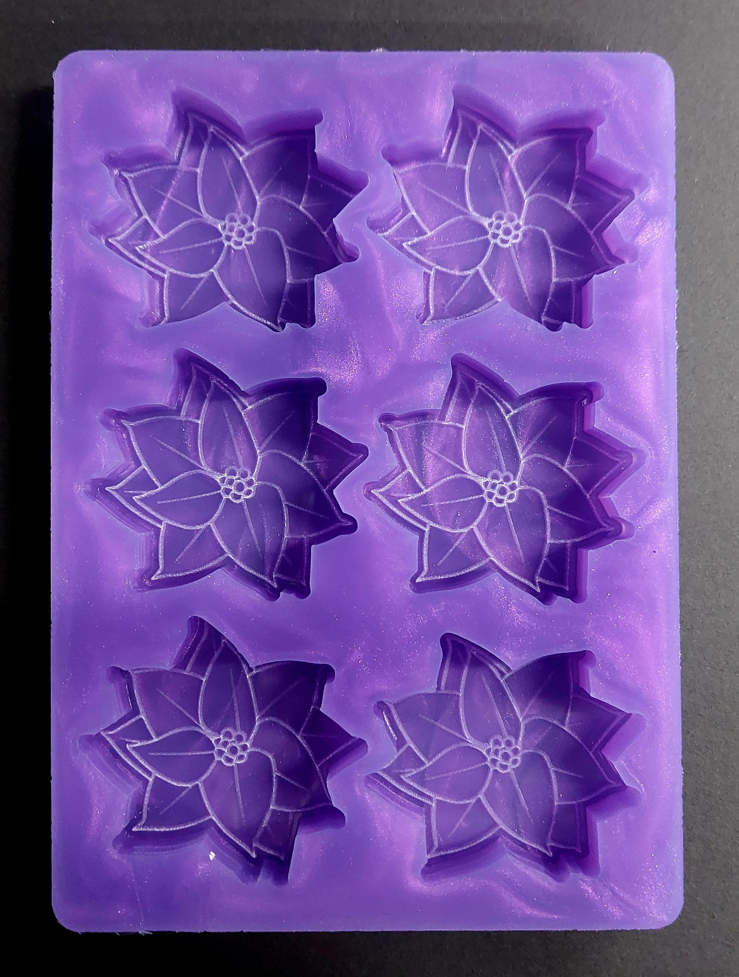 Poinsettia 6 Cell Silicone Mould for wax, resin, jesmonite, soap etc