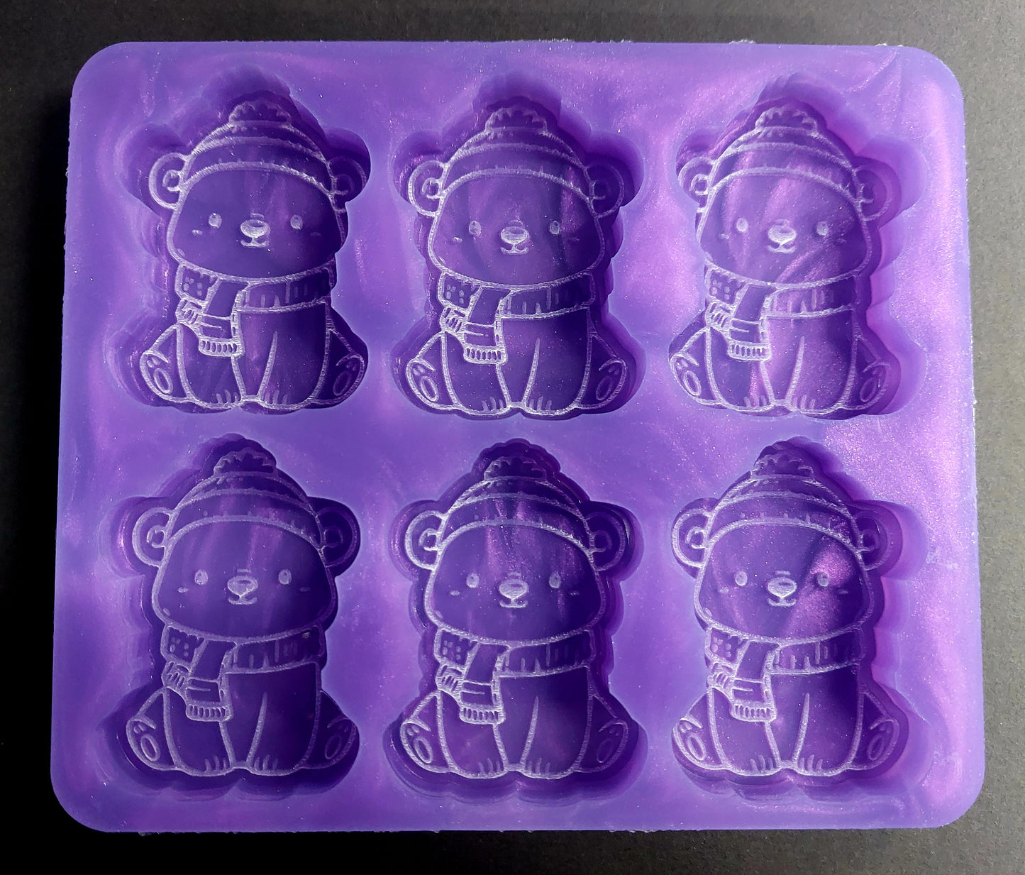 Polar Bear 6 Cell Silicone Mould for wax, resin, jesmonite, soap etc