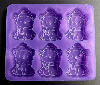 Polar Bear 6 Cell Silicone Mould for wax, resin, jesmonite, soap etc