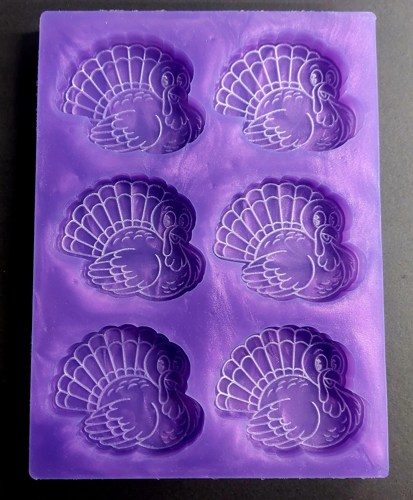 Thanksgiving/Christmas Turkey 6 Cell Silicone Mould for wax, resin, jesmonite, soap etc
