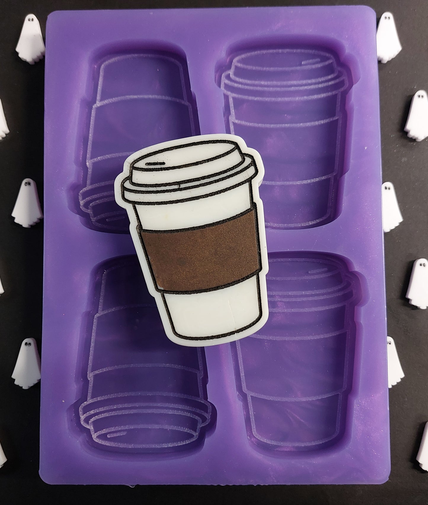 Coffee Take Away Cup 4 Cell Silicone Mould for wax, resin and more