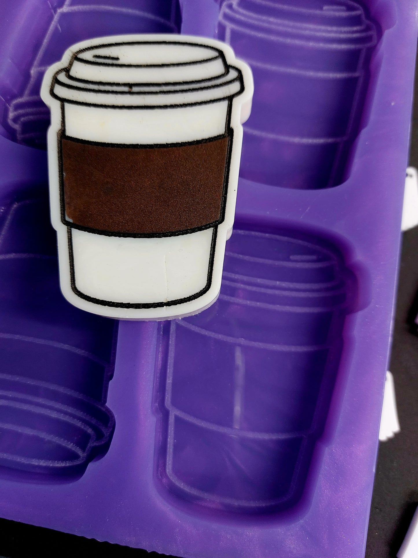 Coffee Take Away Cup 4 Cell Silicone Mould for wax, resin and more