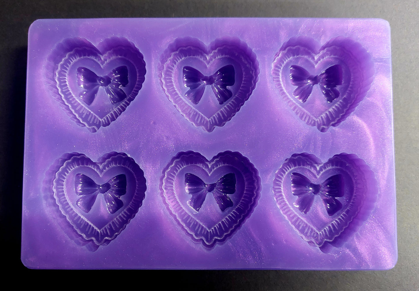 Heart Bow Pillow Silicone Mould for wax, resin, jesmonite, soap etc