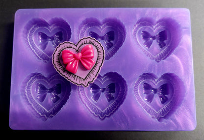 Heart Bow Pillow Silicone Mould for wax, resin, jesmonite, soap etc