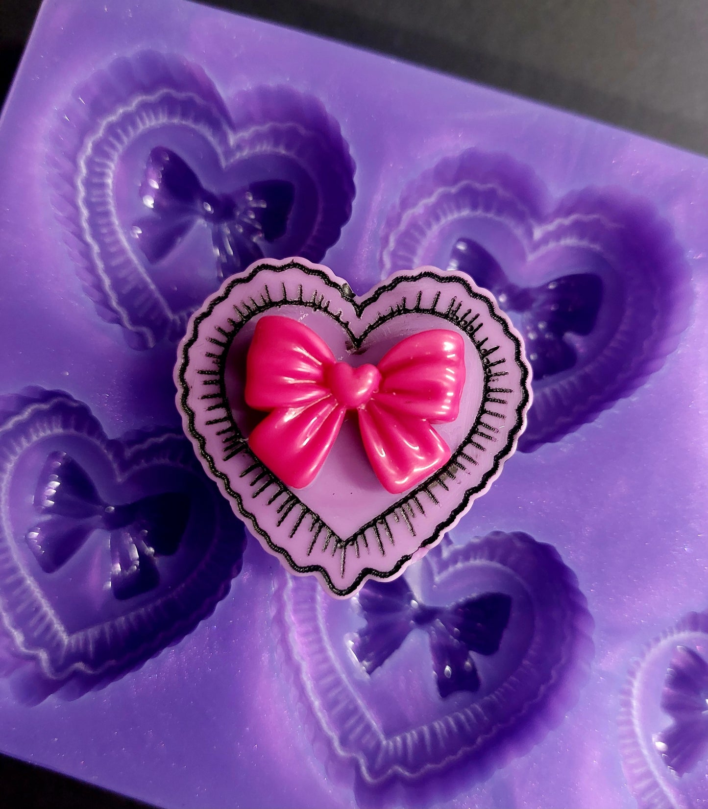 Heart Bow Pillow Silicone Mould for wax, resin, jesmonite, soap etc