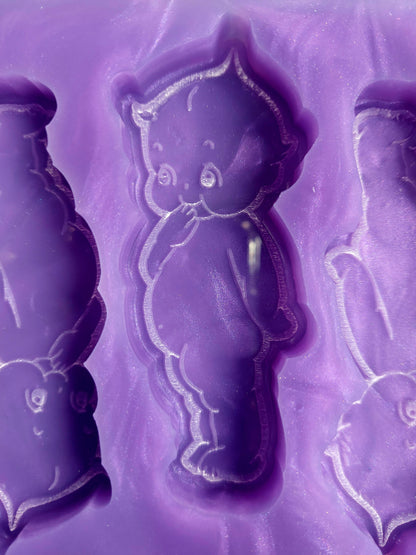 Cute Doll 4 Cell Silicone Mould for wax, resin etc