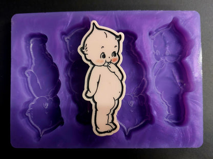 Cute Doll 4 Cell Silicone Mould for wax, resin etc