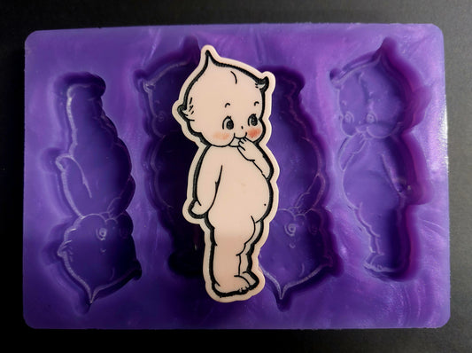 Cute Doll 4 Cell Silicone Mould for wax, resin etc