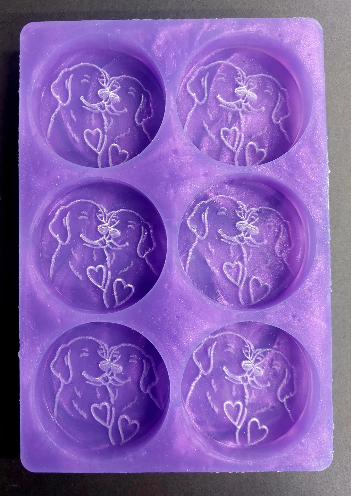 Dogs In Love Discs 6 Cell Silicone Mould for wax, resin etc