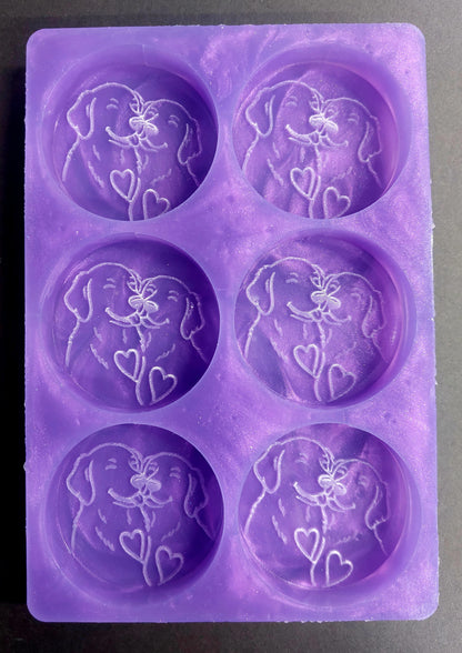 Dogs In Love Discs 6 Cell Silicone Mould for wax, resin etc