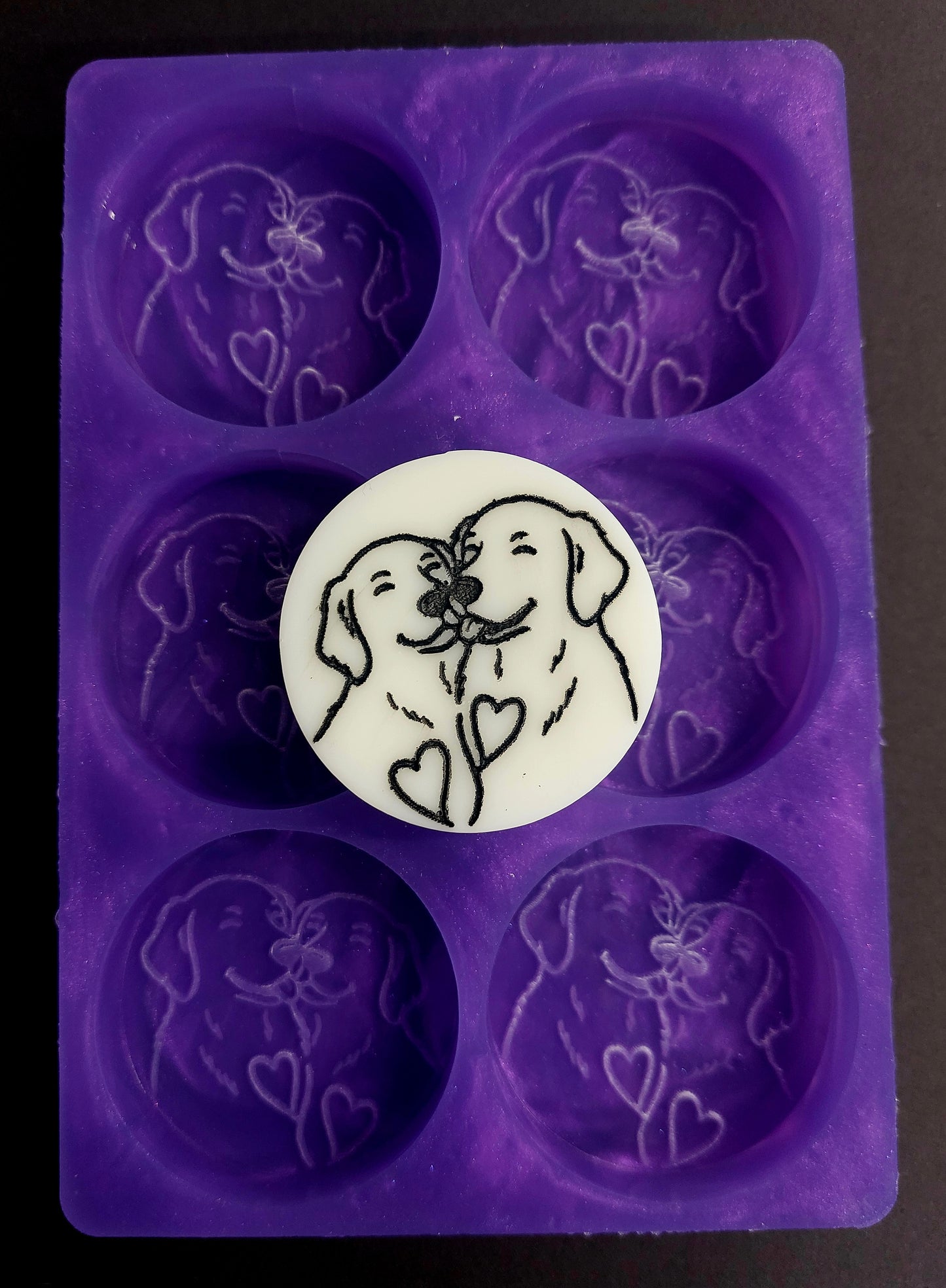 Dogs In Love Discs 6 Cell Silicone Mould for wax, resin etc
