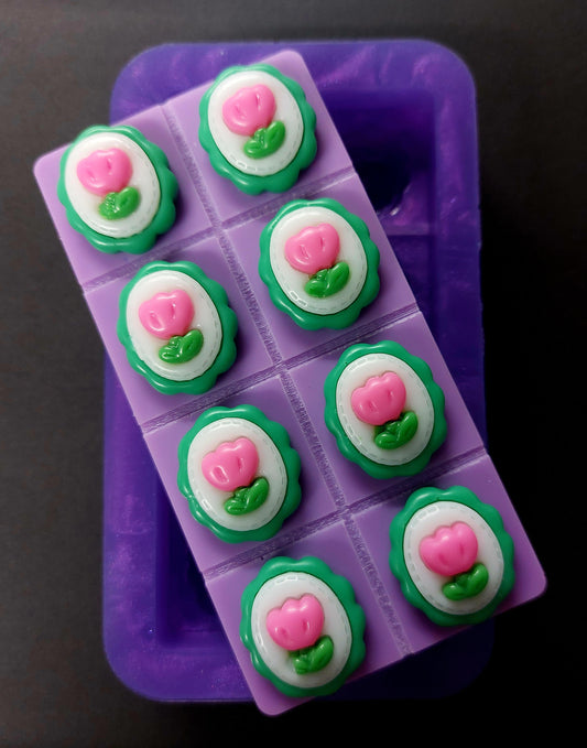 Flower Tops Snapbar Silicone Mould for wax, resin, jesmonite, soap etc